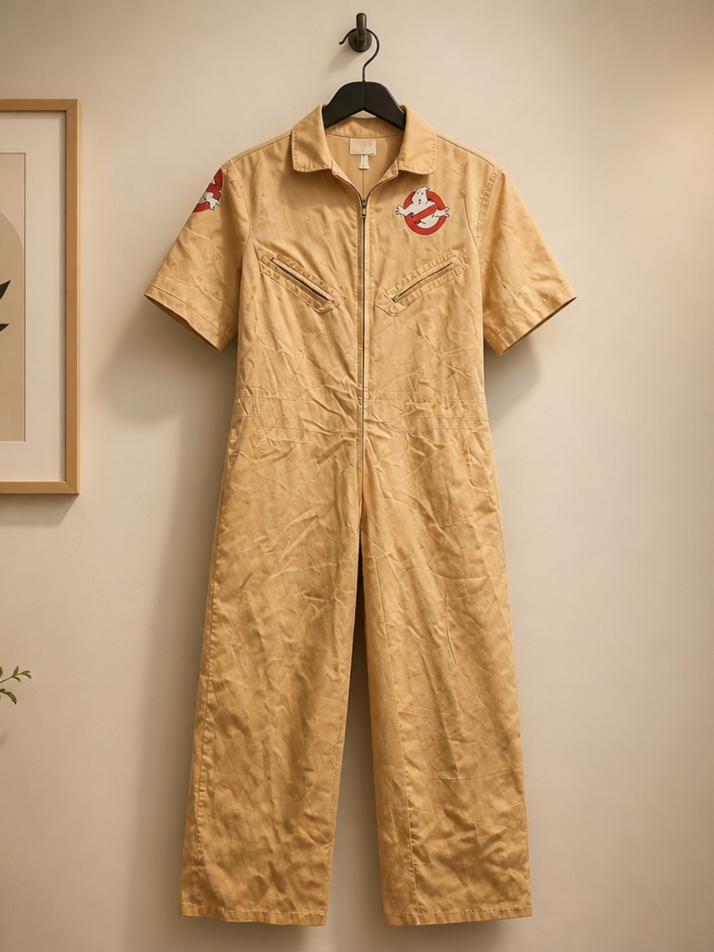 Ghostbusters Patch Tan Short-Sleeve Utility Jumpsuit